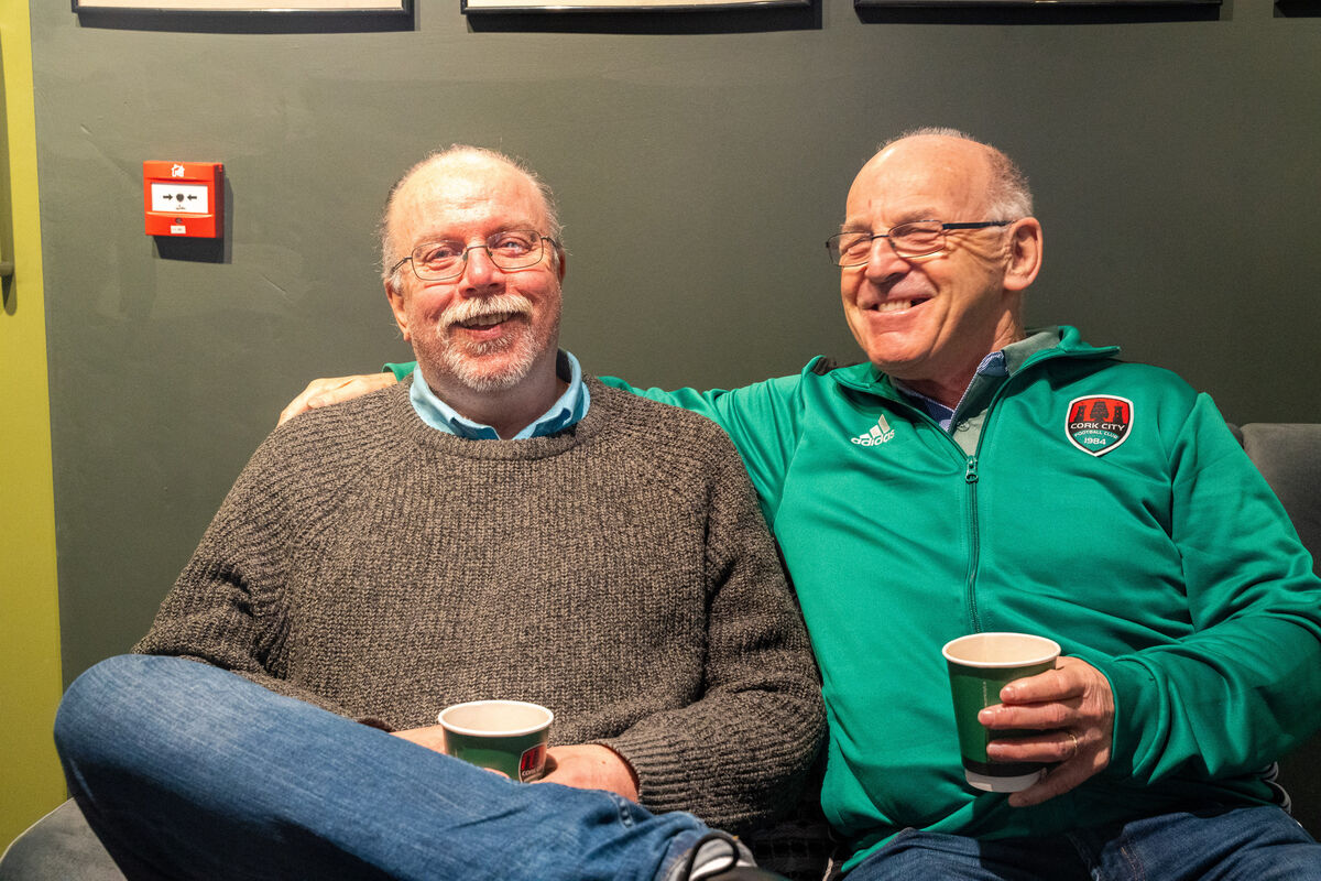 Gerry Desmond and John Daly who attend Monday Morning Memories each week at the Munster FA Turner’s Cross stadium.