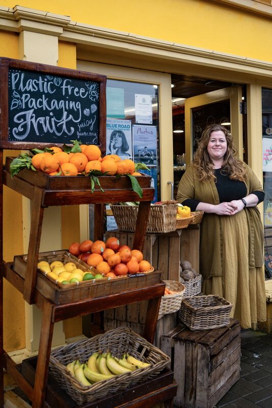 Steph Ayres pictured outside Gather Community Grocery in Ballinspittle, which she founded to make local, organic and sustainable food more accessible, as she prepares to launch a new mobile grocer. picture Chani Anderson