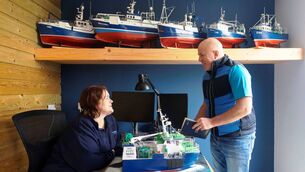 <p>Karen Casey, Paulona Seafoods officer manager, with company founder and director Joe Walsh.</p>