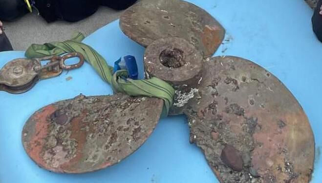  A propeller which is thought to have come from the UC-42 German submarine which has been laying on the seabed in Cork Harbour since 1917 when it was wrecked. File picture