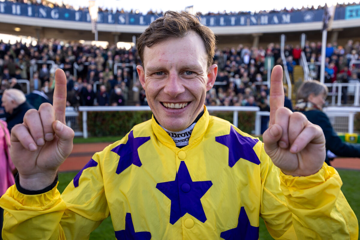 CORKER: Queen Mother Champion Chase Paul Townend celebrates after winning at Cheltenham on Wednesday. Picture: INPHO/Morgan Treacy